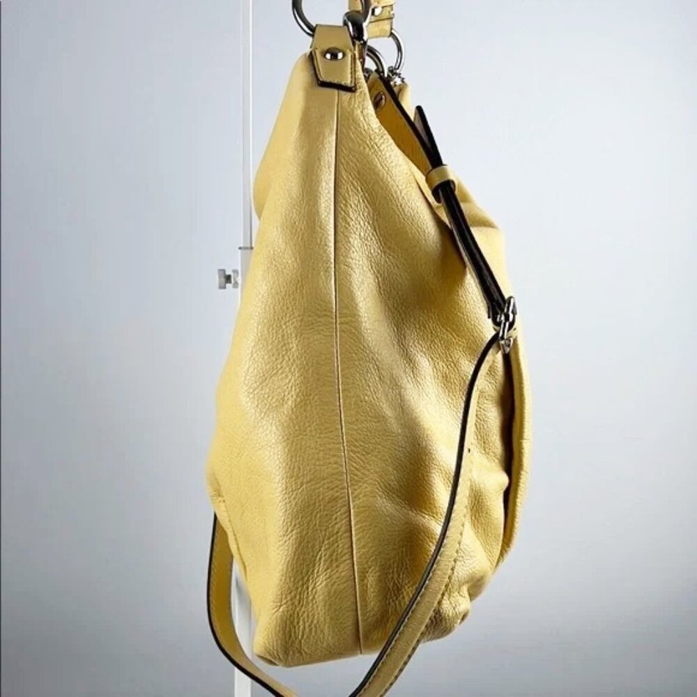 Coach Madison Isabelle Yellow Pebbled Leather Shoulder Crossbody Bag 21224 - Picture 4 of 16